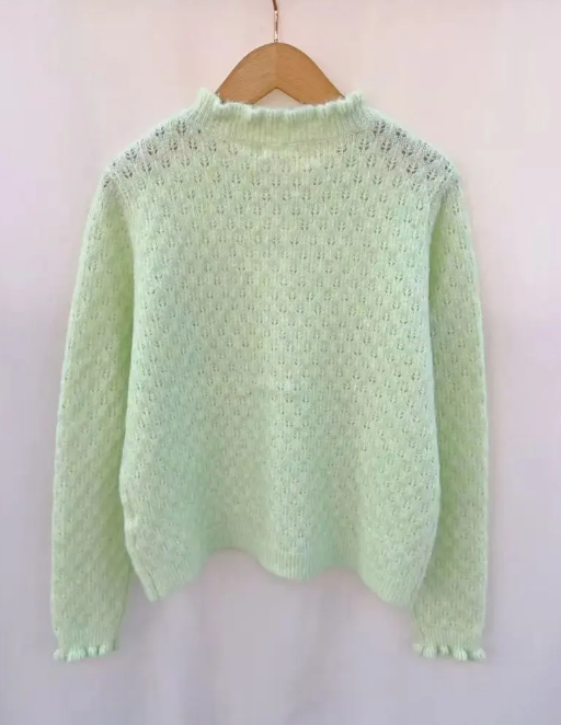 Noelle - Elegant cardigan i uld blanding - Grøn; fra webshoppen Defend Dreams