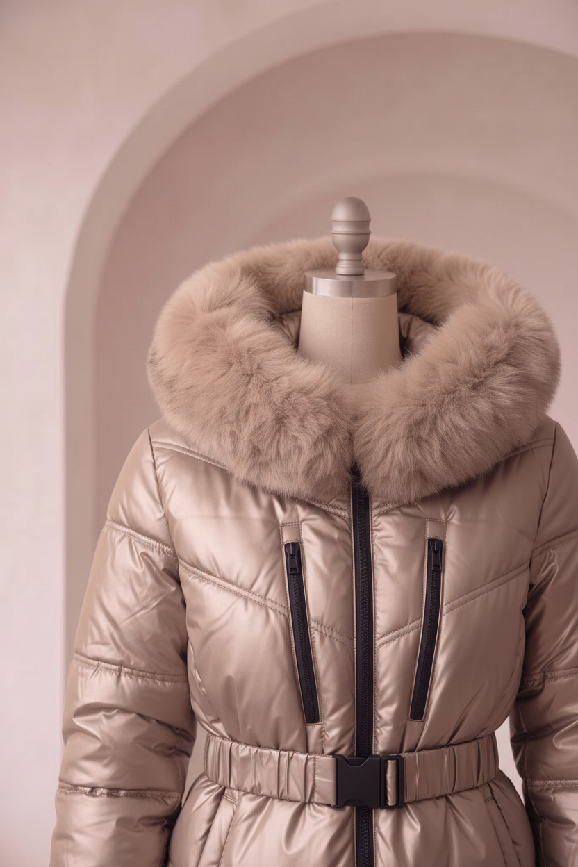 Melody - Puffer jakke med faux fur; Fra webshoppen Defend Dreams