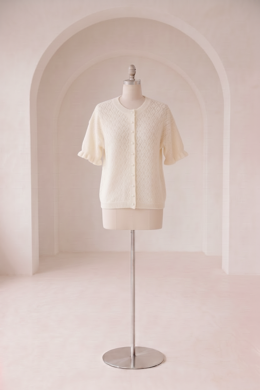 Sophia - Blød strik med perle knapper; Fra webshoppen Defend Dreams