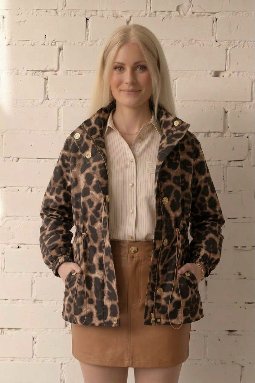 Alyssa - Leopard jakke med detaljer; Fra webshoppen Defend Dreams
