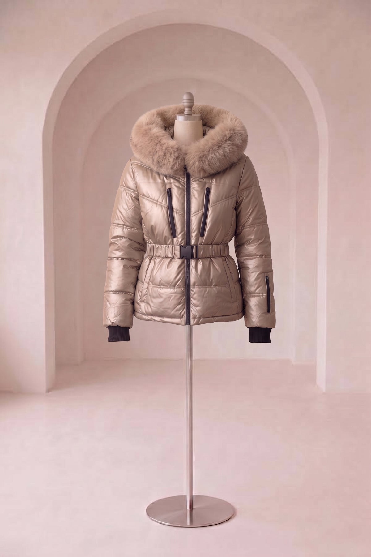 Melody - Puffer jakke med faux fur; Fra webshoppen Defend Dreams