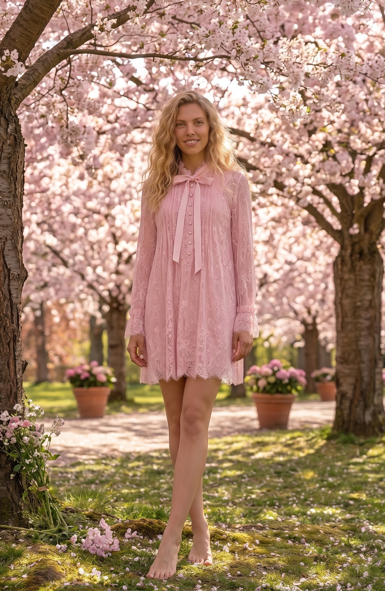 Leonora - Kort blonde kjole - Pink; fra webshoppen Defend Dreams