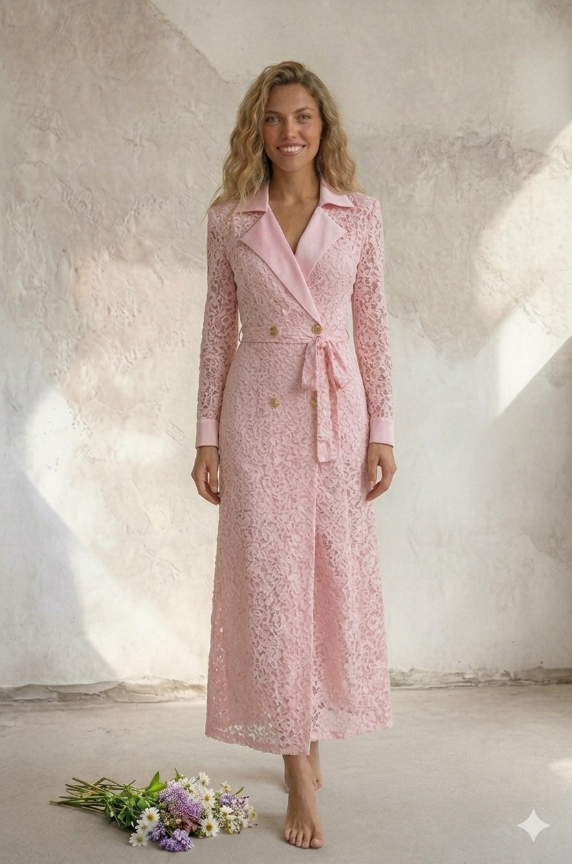 Fie - Blonde maxi kjole - Pink; fra webshoppen Defend Dreams