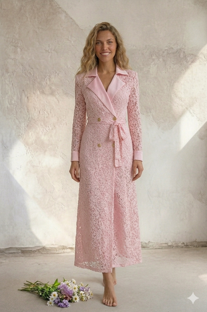 Fie - Blonde maxi kjole - Pink; fra webshoppen Defend Dreams