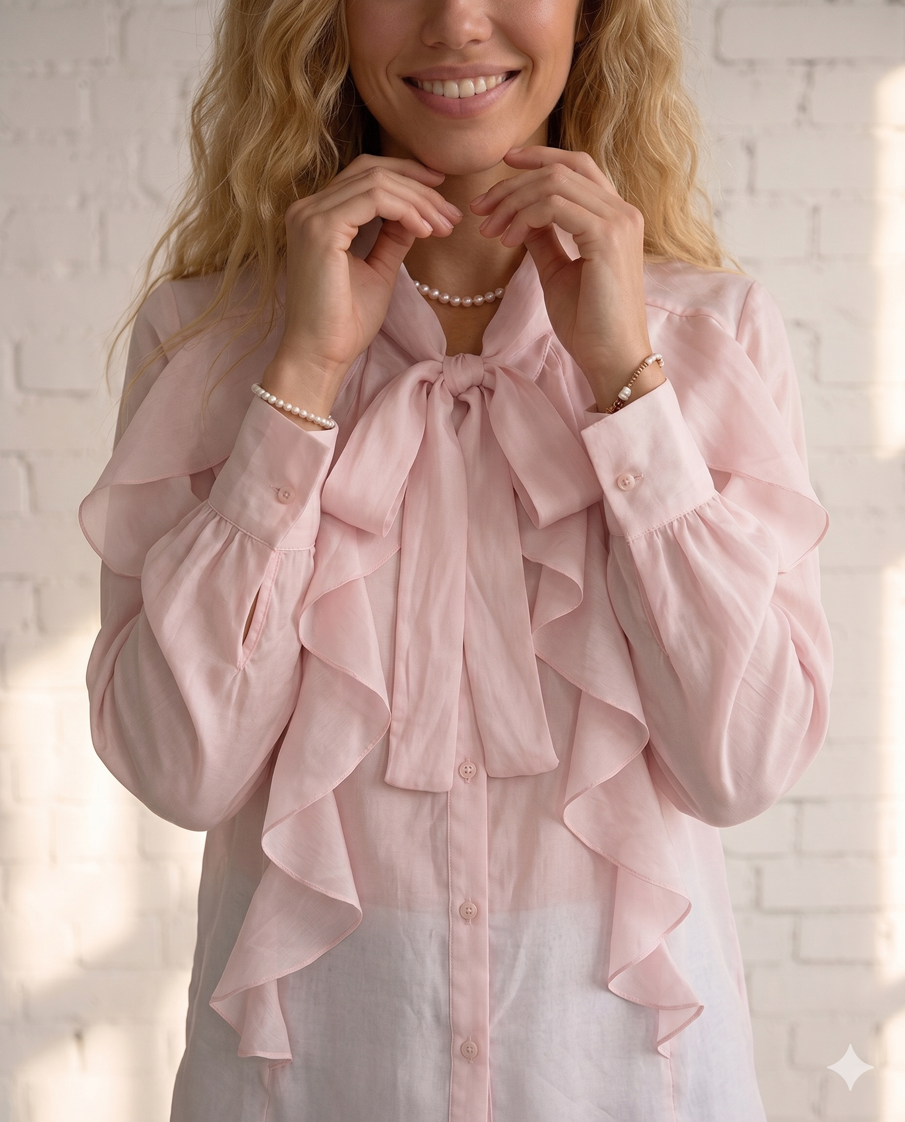 Afrodite - Elegant flæse skjorte - Rosa; fra webshoppen Defend Dreams