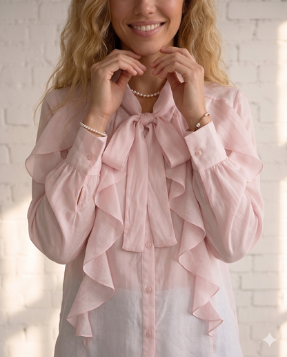 Afrodite - Elegant flæse skjorte - Rosa; fra webshoppen Defend Dreams