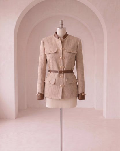Sigga - Tweed jakke - Beige; Fra webshoppen Defend Dreams