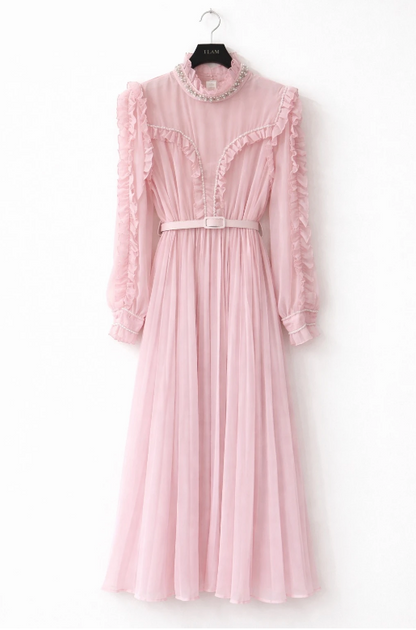 Estelle - Romantisk maxi kjole - Pink; fra webshoppen Defend Dreams