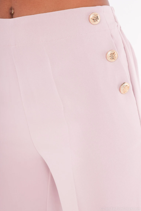 Tricha - Elegante bukser med guld knapper - Pink; fra webshoppen Defend Dreams
