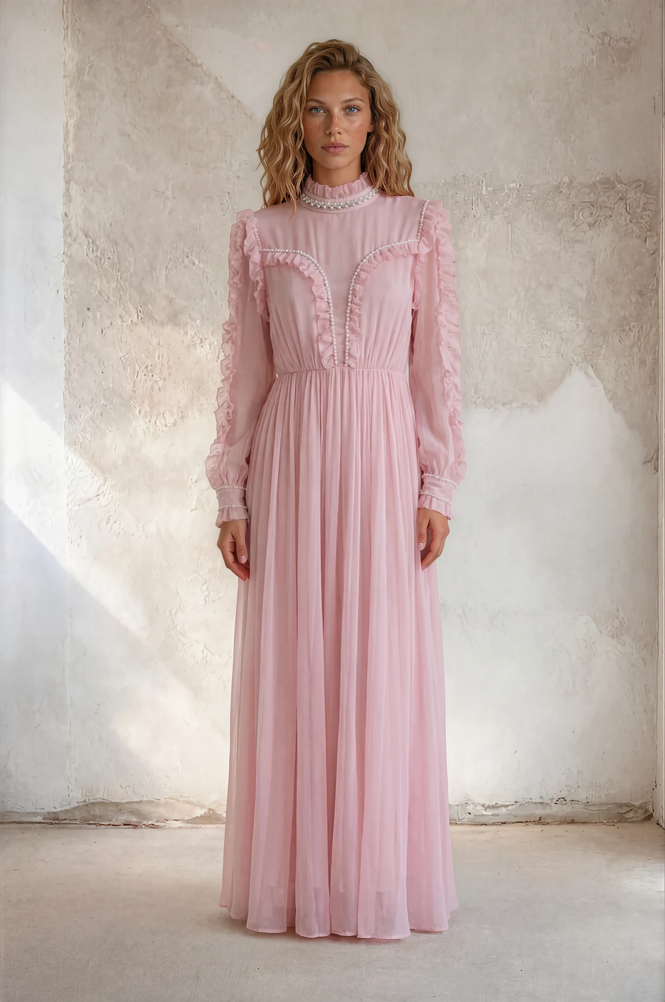 Estelle - Romantisk maxi kjole - Pink; fra webshoppen Defend Dreams