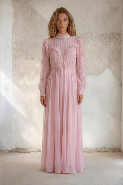 Estelle - Romantisk maxi kjole - Pink; fra webshoppen Defend Dreams