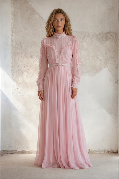 Estelle - Romantisk maxi kjole - Pink; fra webshoppen Defend Dreams