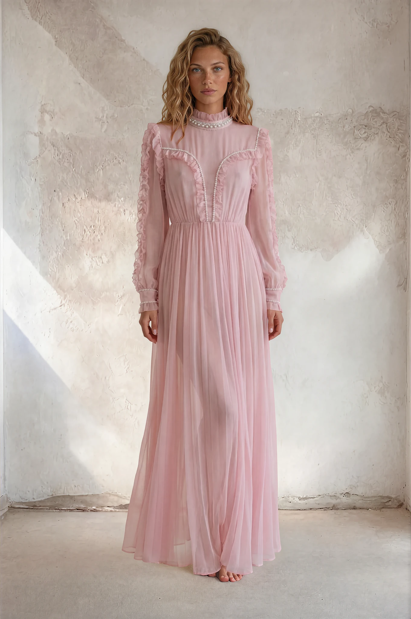 Estelle - Romantisk maxi kjole - Pink; fra webshoppen Defend Dreams