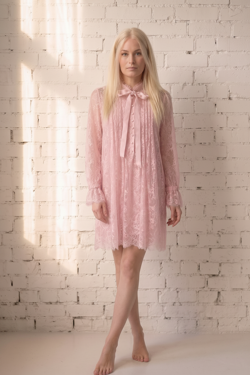 Leonora - Kort blonde kjole - Pink; fra webshoppen Defend Dreams
