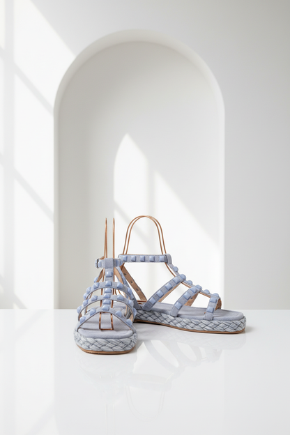 Celeste - Flettet sandal med nitter; fra webshoppen Defend Dreams