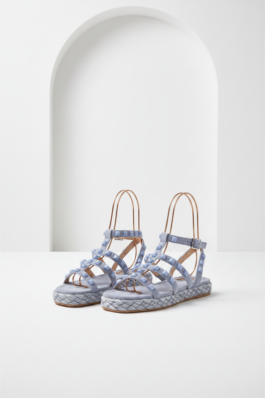 Celeste - Flettet sandal med nitter; fra webshoppen Defend Dreams