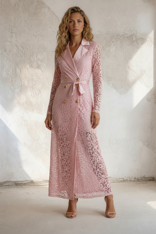 Fie - Blonde maxi kjole - Pink; fra webshoppen Defend Dreams