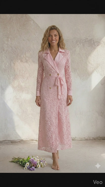 Fie - Blonde maxi kjole - Pink; fra webshoppen Defend Dreams