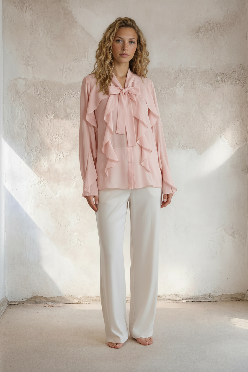 Afrodite - Elegant flæse skjorte - Rosa; fra webshoppen Defend Dreams