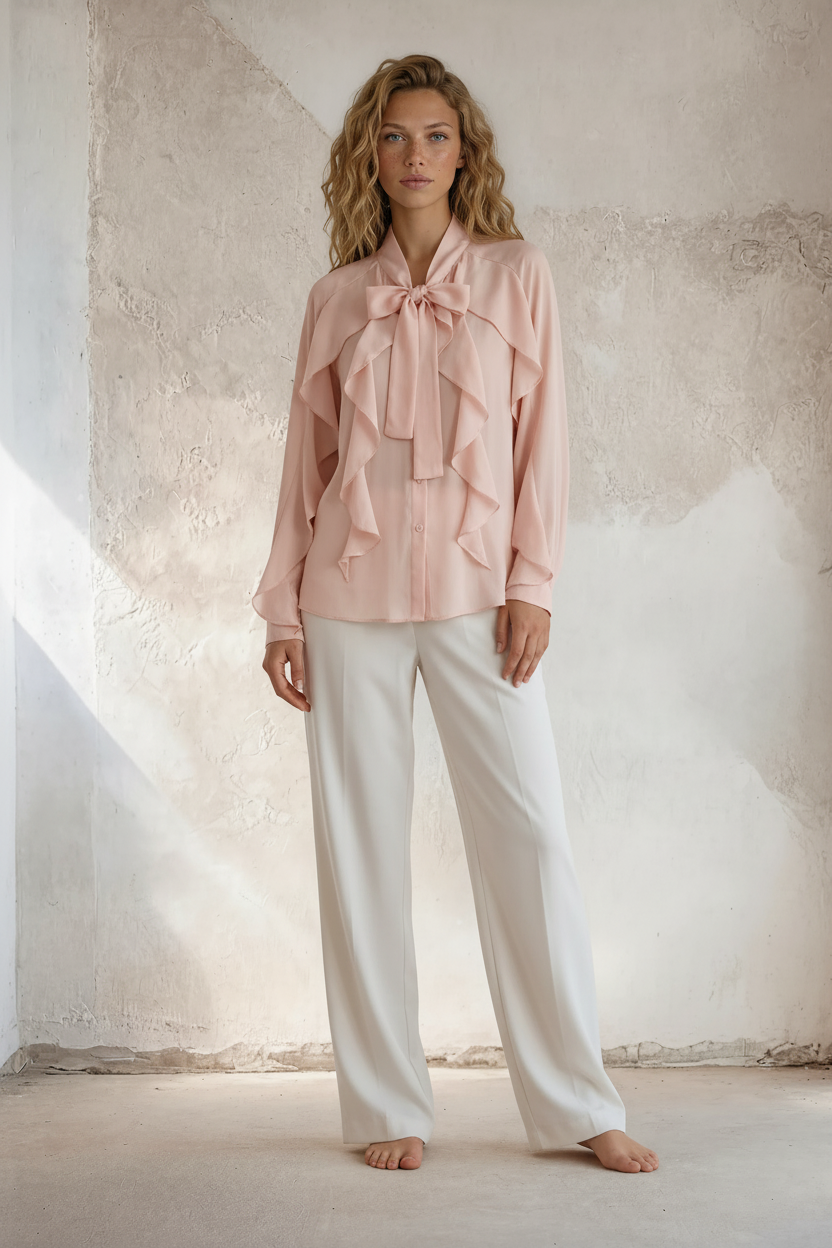 Afrodite - Elegant flæse skjorte - Rosa; fra webshoppen Defend Dreams